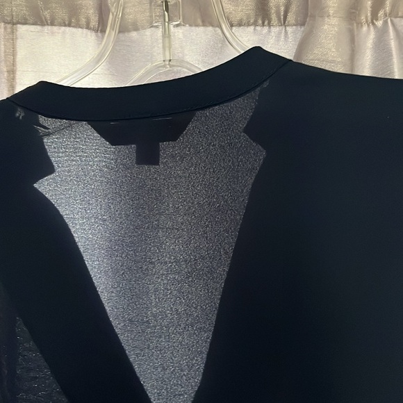 Nanette Lepore S navy blue blouses neck long sleeve with ruching pleated should - Picture 9 of 12